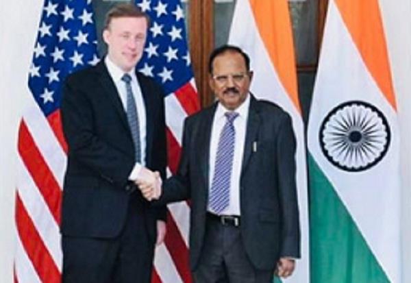  ਭਾਰਤ ਆਏ ਅਮਰੀਕੀ NSA ਜੈਕ ਸੁਲੀਵਾਨ, ਡੋਵਾਲ ਨਾਲ ਕੀਤੀ ਮੁਲਾਕਾਤ। 