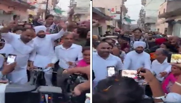 ਸਾਬਕਾ CM ਚੰਨੀ ਨੇ ਰਿਕਸ਼ਾ ਚਲਾ ਕਾਂਗਰਸੀ ਉਮੀਦਵਾਰ ਲਈ ਮੰਗੇ ਵੋਟ। 