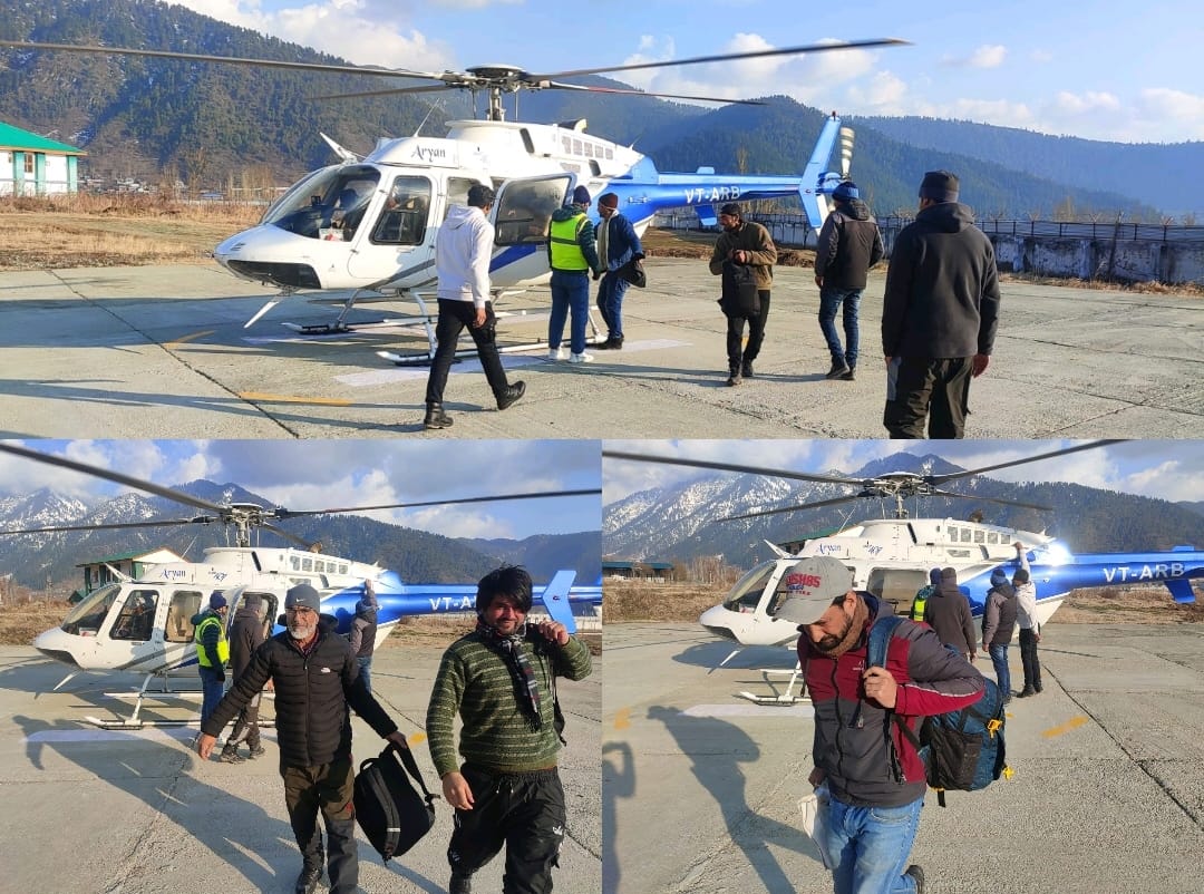 58 ਯਾਤਰੀਆਂ ਨੂੰ ਗੁਰੇਜ਼ ਘਾਟੀ ਦੇ ਬਰਫ਼ੀਲੇ ਇਲਾਕੇ ਤੋਂ ਕੀਤਾ ਗਿਆ ਏਅਰਲਿਫਟ