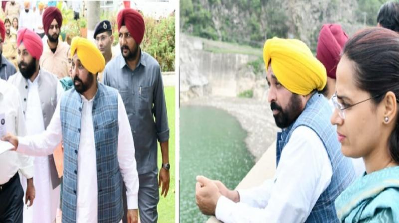 ਭਾਖੜਾ ਡੈਮ ਦਾ ਜਾਇਜ਼ਾ ਲੈਣ ਪਹੁੰਚੇ CM ਮਾਨ, ਲੋਕਾਂ ਨੂੰ ਕਿਹਾ - ਸਥਿਤੀ ਕੰਟਰੋਲ ਵਿਚ ਹੈ ਡਰਨ ਵਾਲੀ ਕੋਈ ਗੱਲ ਨਹੀਂ 