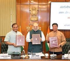 ਅਮਿਤ ਸ਼ਾਹ ਦੀ ਮੌਜੂਦਗੀ ’ਚ ਆਸਾਮ-ਅਰੁਣਾਚਲ ’ਚ ਦਹਾਕਿਆਂ ਪੁਰਾਣਾ ਸਰਹੱਦੀ ਵਿਵਾਦ ਸੁਲਝਿਆ, ਹੋਇਆ ਸਮਝੌਤਾ। 