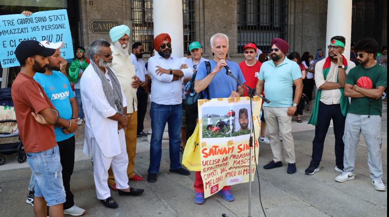 ਇਟਲੀ ਦੇ ਸ਼ਹਿਰ ਬੈਰਗਮੋ ਵਿੱਚ ਮ੍ਰਿਤਕ ਸਤਨਾਮ ਸਿੰਘ ਨੂੰ ਇੰਨਸਾਫ ਦਿਵਾਉਣ ਲਈ ਕੀਤਾ ਗਿਆ ਰੋਸ ਪ੍ਰਦਰਸ਼ਨ