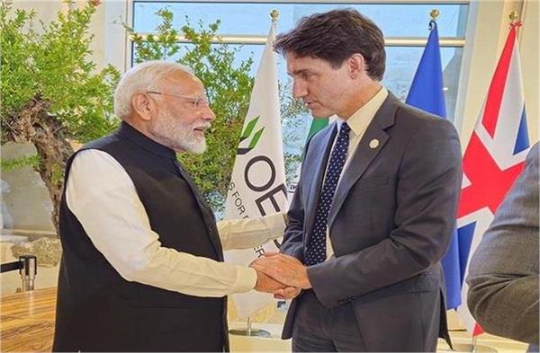  ਇਟਲੀ ''ਚ PM ਮੋਦੀ ਨੇ ਕੈਨੇਡੀਅਨ PM ਜਸਟਿਨ ਟਰੂਡੋ ਨਾਲ ਕੀਤੀ ਮੁਲਾਕਾਤ