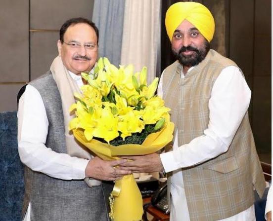 ਜੇਪੀ ਨੱਡਾ ਨੂੰ ਦਿੱਲੀ ''ਚ ਮਿਲੇ CM ਮਾਨ, DAP ਖਾਦ ਦੀ ਸਪਲਾਈ ਨੂੰ ਲੈ ਕੇ ਕੀਤੀ ਚਰਚਾ